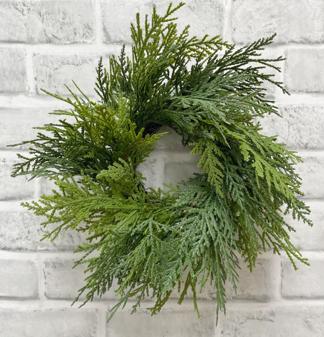 19" Real Touch Northern White Cedar Wreath