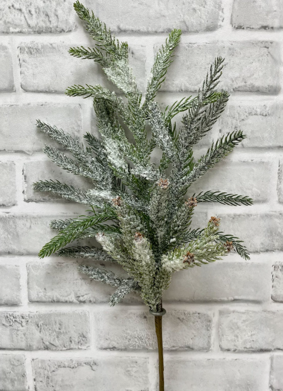 20.5" Real Touch Snowy Norfolk Pine Spray