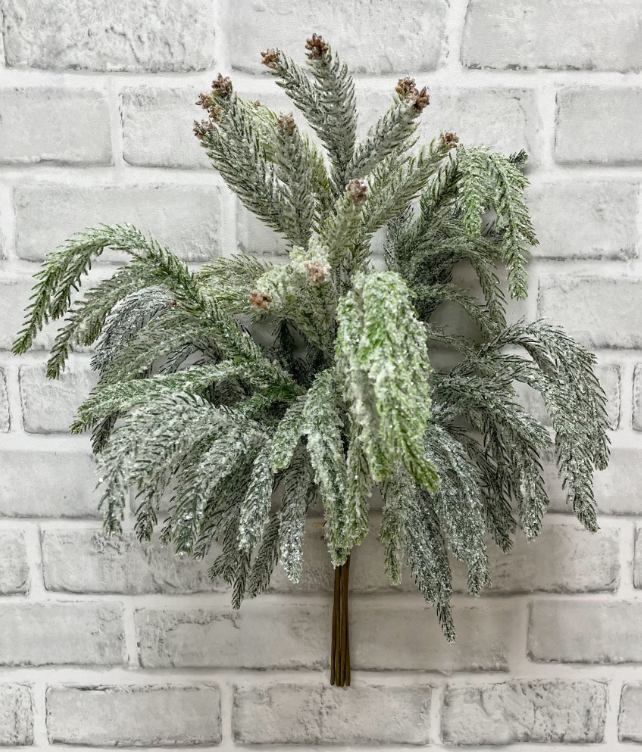 20" Real Touch Snowy Norfolk Pine Bundle