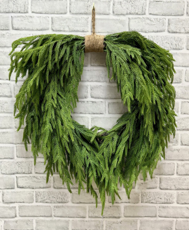 24" Real Touch Norfolk Pine Heart Shaped
