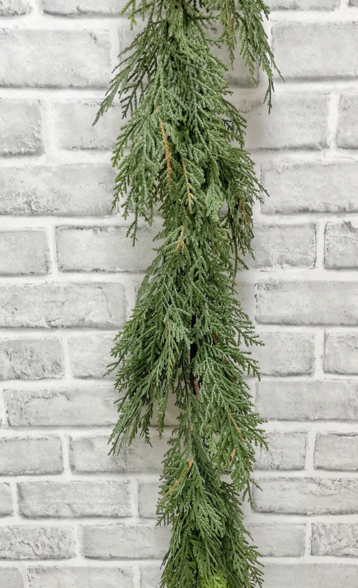 72" Real Touch White Cedar Garland