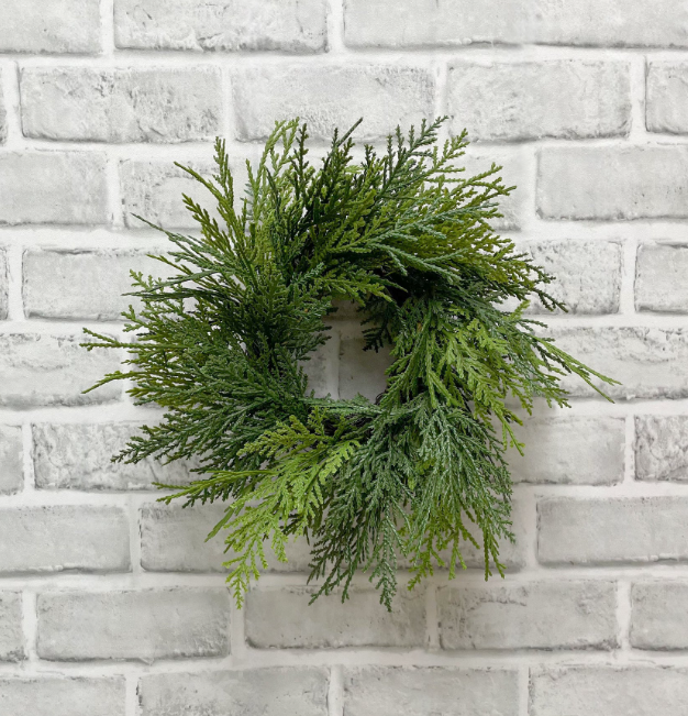 10" Real Touch White Cedar Wreath