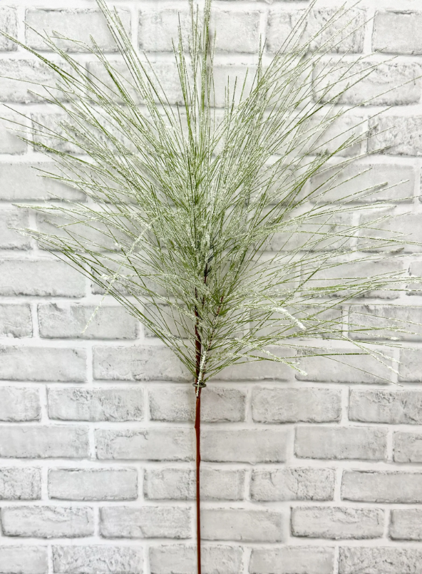 39" Snowy Long Needle Pine Spray