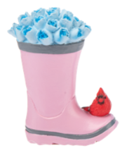 Rain Boot with Bird Figurines - Pink