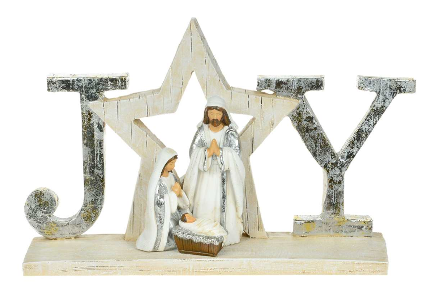 10.5X6.5" Wood Look Joy With Holy Family