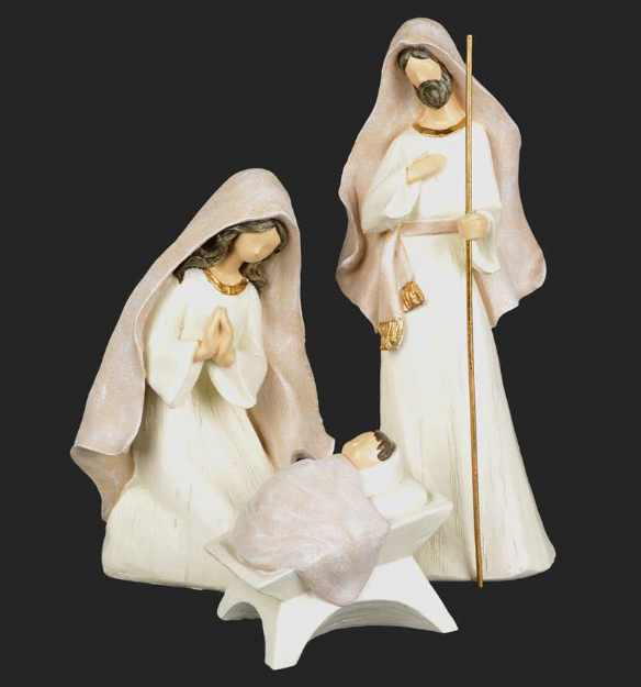 Set of 3- 16" White/ Ivory Faceless Holy Family