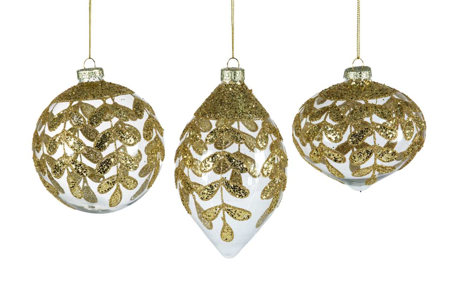 Clear Gold Leaf Ornaments