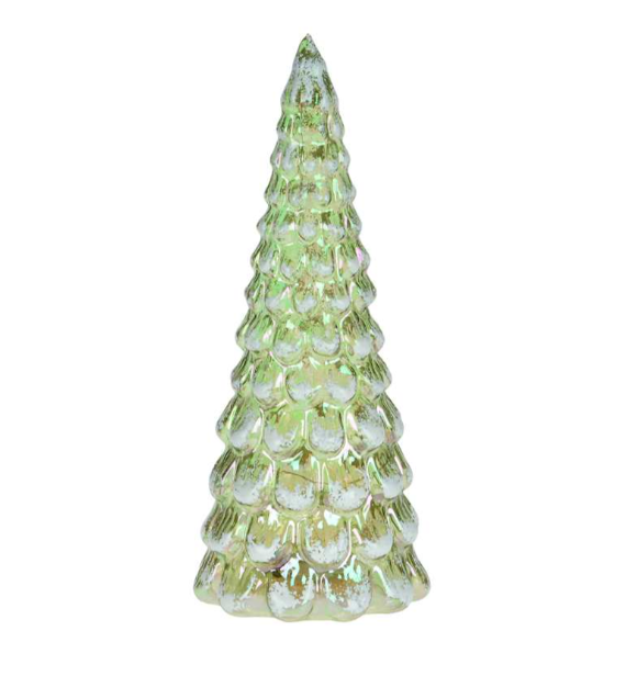 Green Glass LED Christmas Tree
