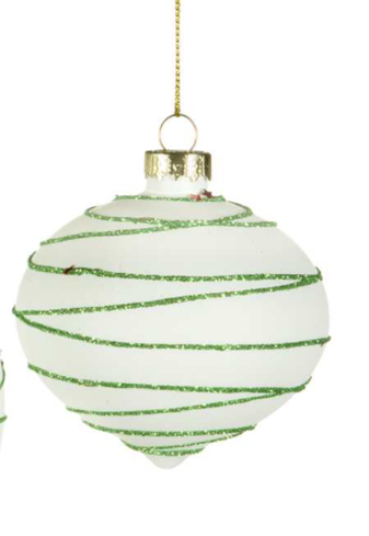 Green Striped Ornament