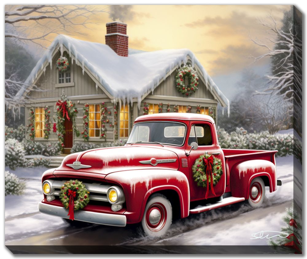 Red Christmas Truck I
