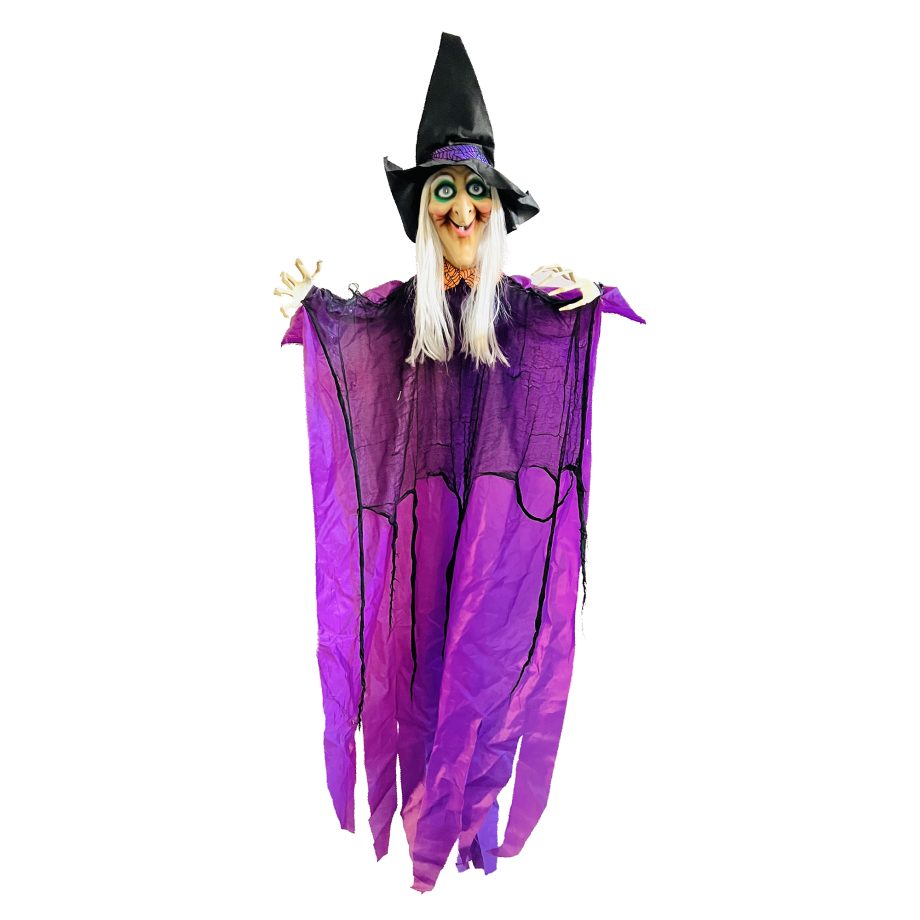 Hanging Witch With Lights 72"