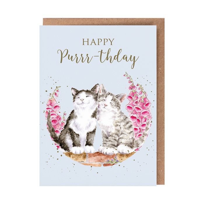 Birthday - Happy Purrthday Single Card