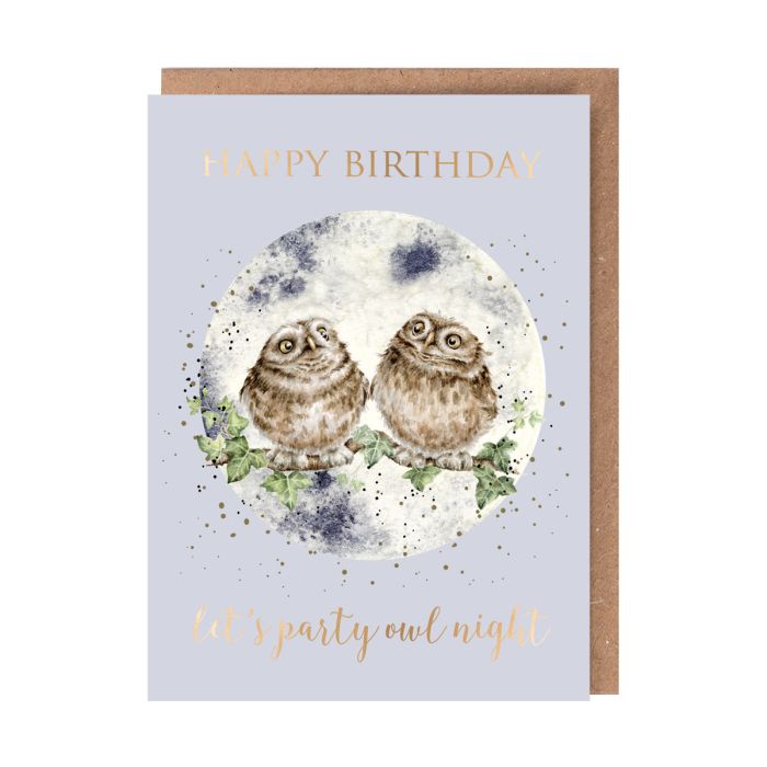 Party Owl Night Gold Foiled Single Card