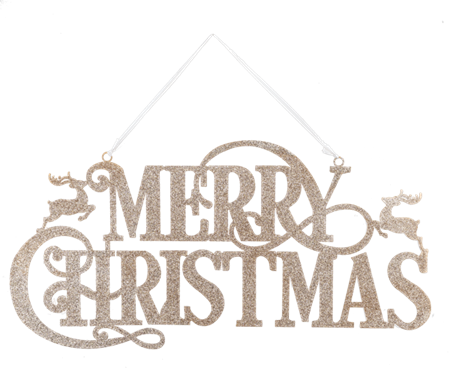 Merry Christmas Wall Decor w/Glitter