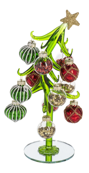 Slanted Christmas Tree with Ornaments