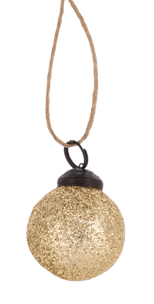 Gold Glitter Ball Ornament