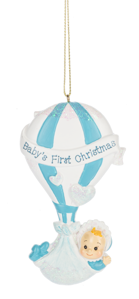 Baby's First Christmas Hot Air Balloon Ornament