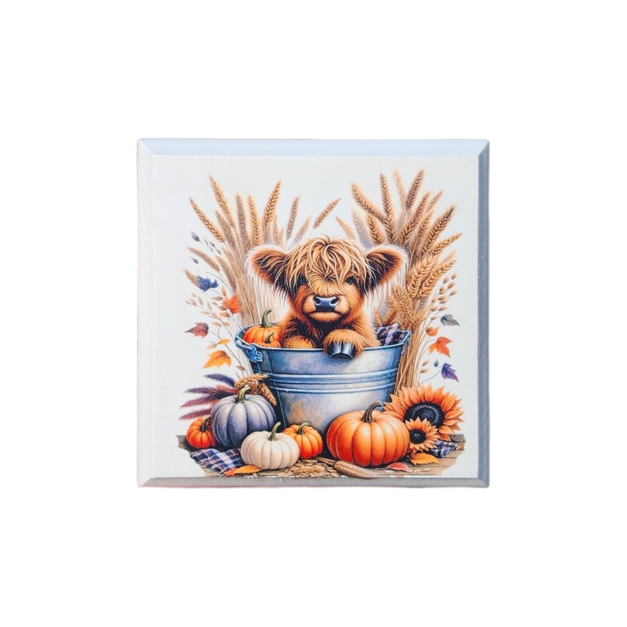 4"x4" Sign Highland Cow in Tub II
