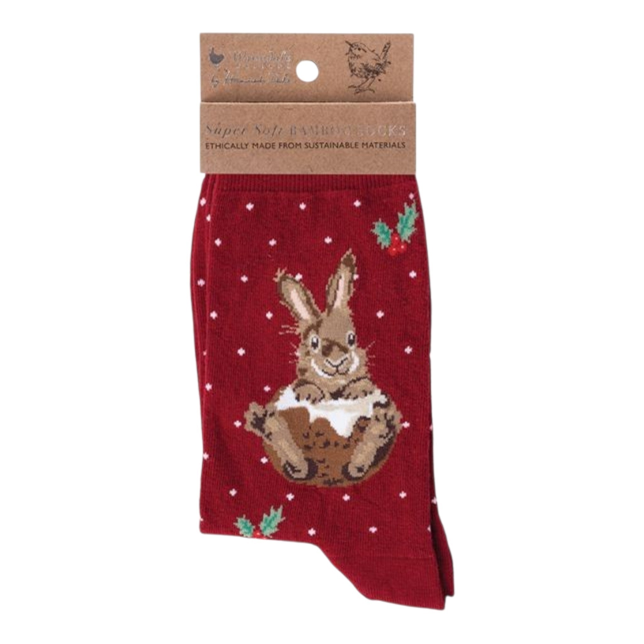 Rabbit Christmas Sock Little Pudding Red