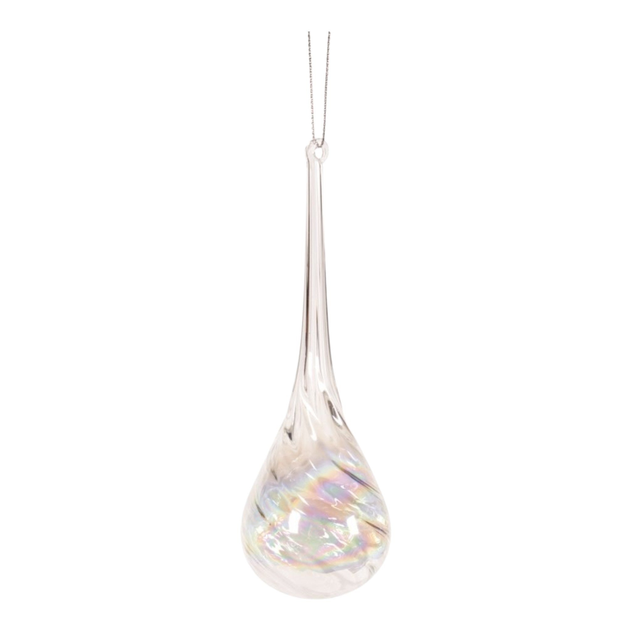 Ornament Clear Iridescent Teardrop