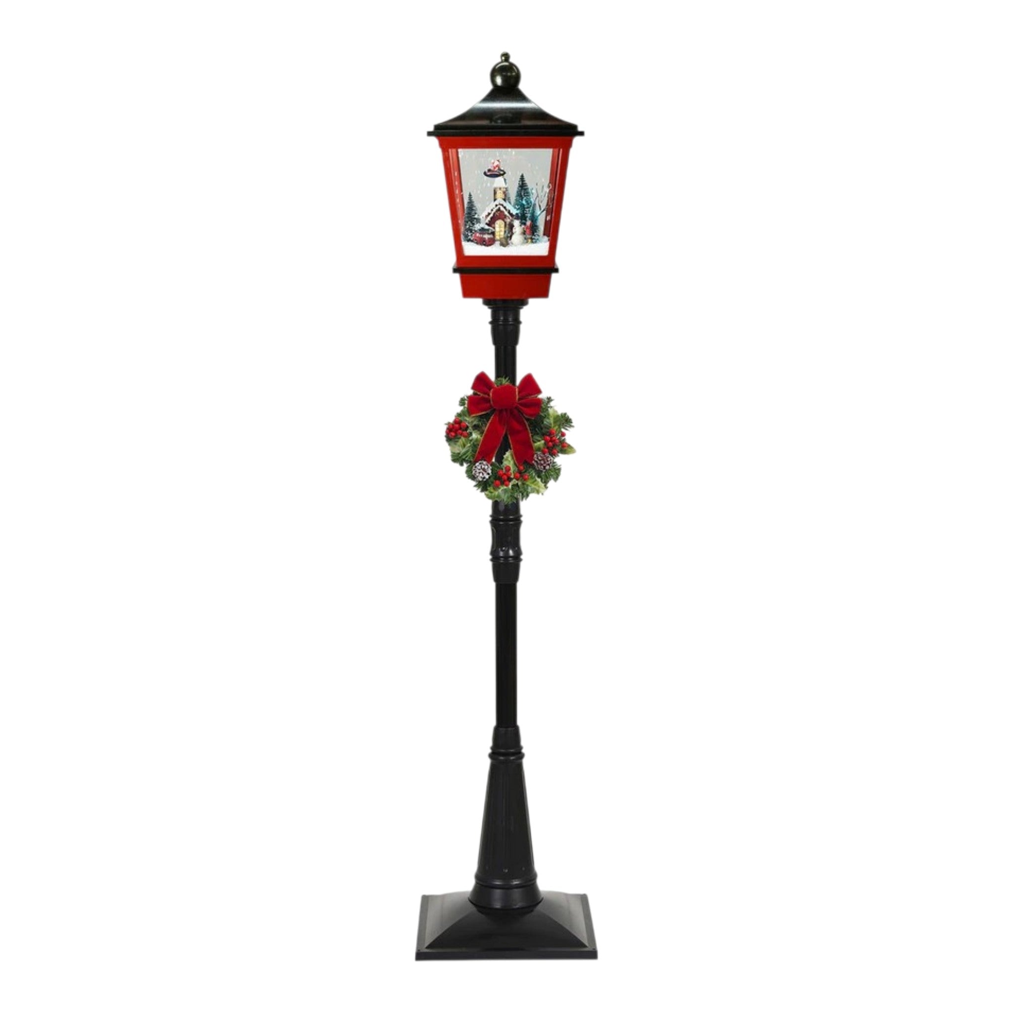 Floor Lantern LED w/Santa on Airship 15"x73"