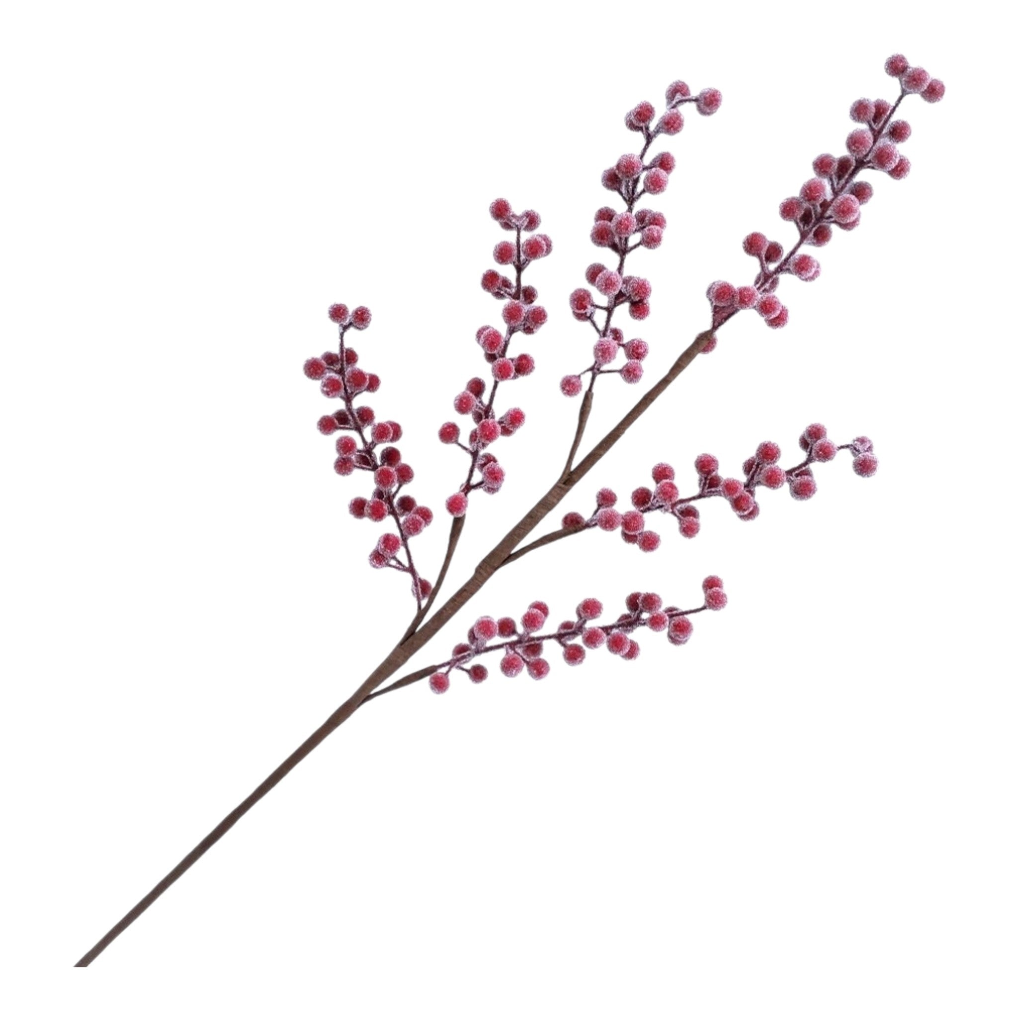 Spray Berry Cluster Red w/ Frosted Ice 28"