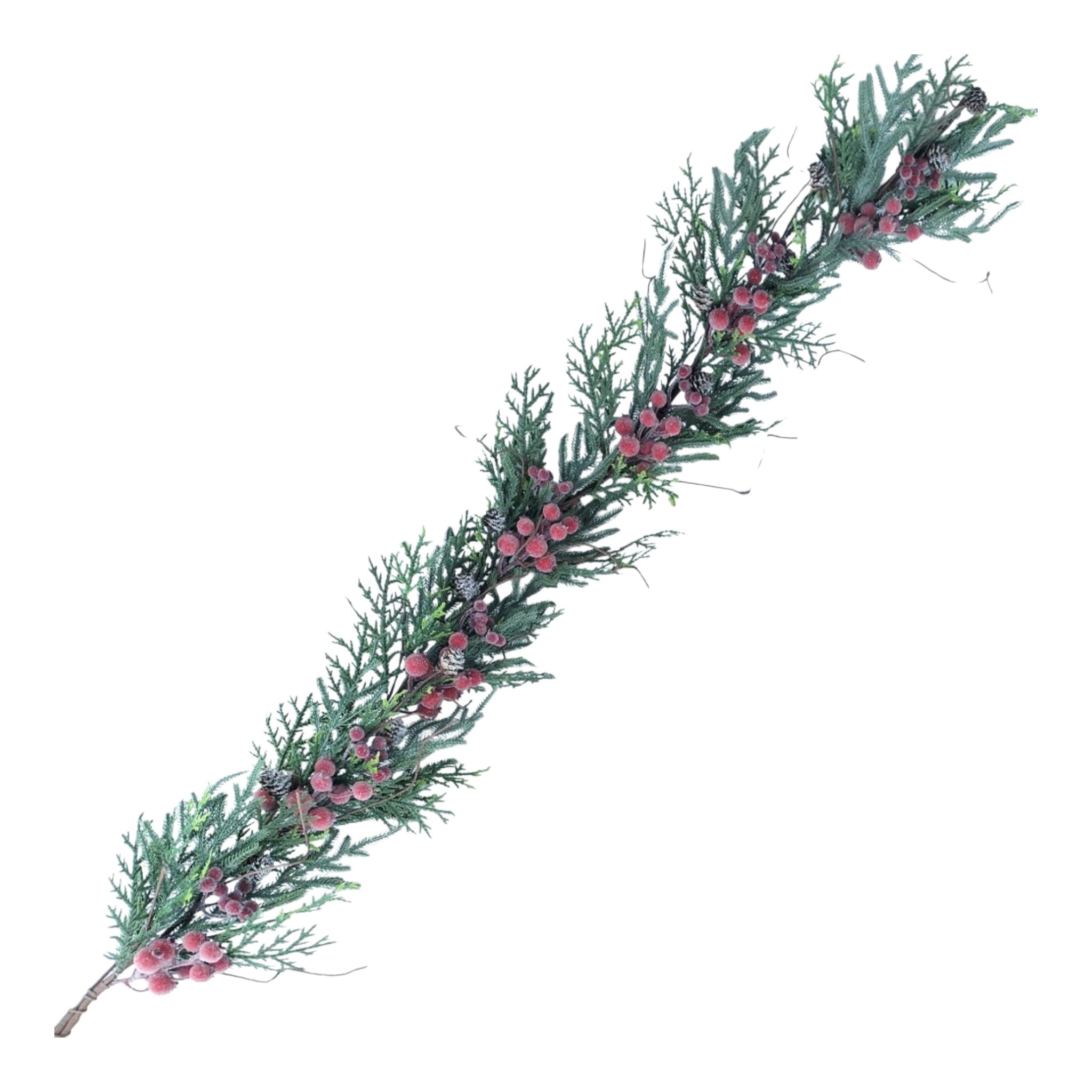 Garland Needle Pine Green w/Iced Berries 71"