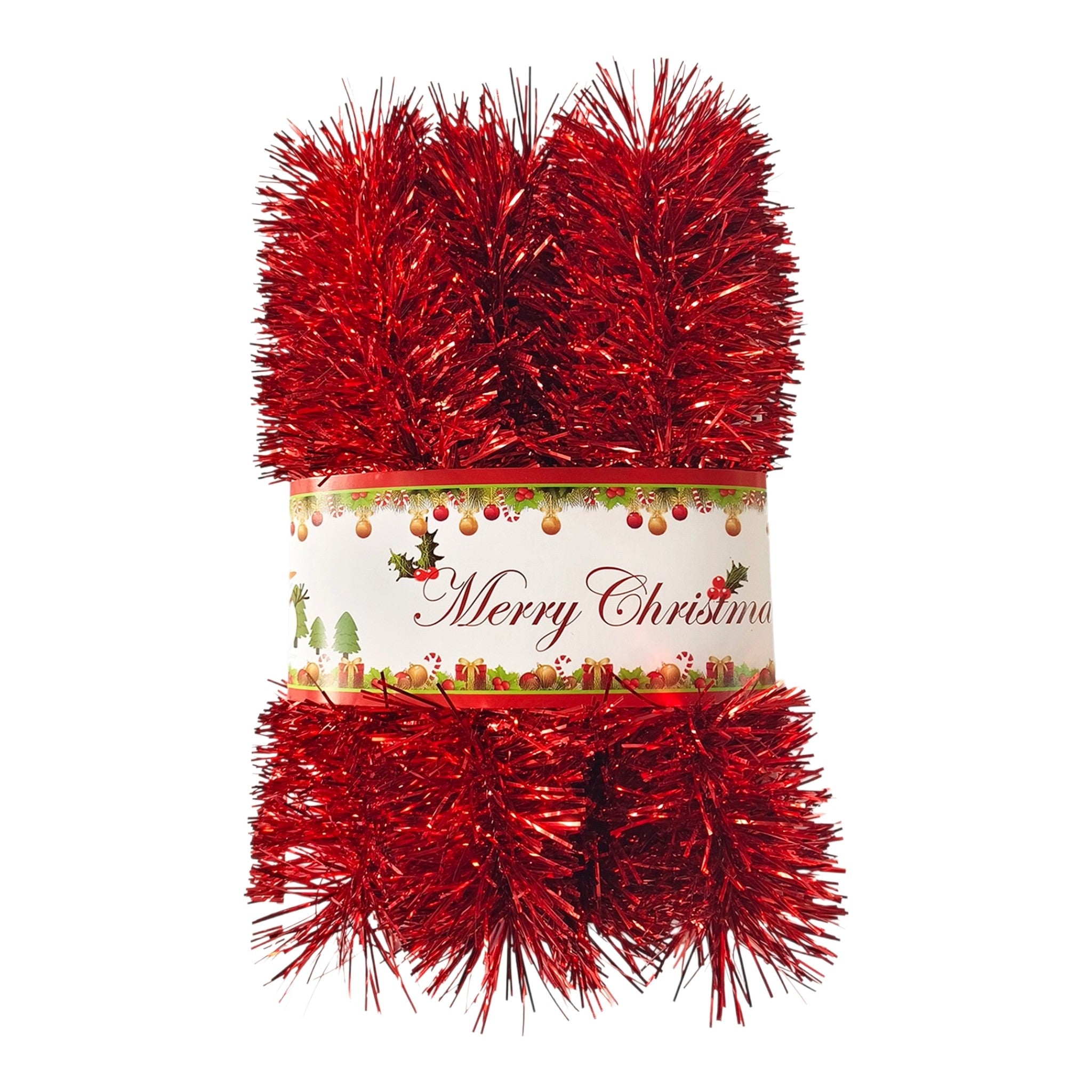 Tinsel Garland Shiny Red 9FT
