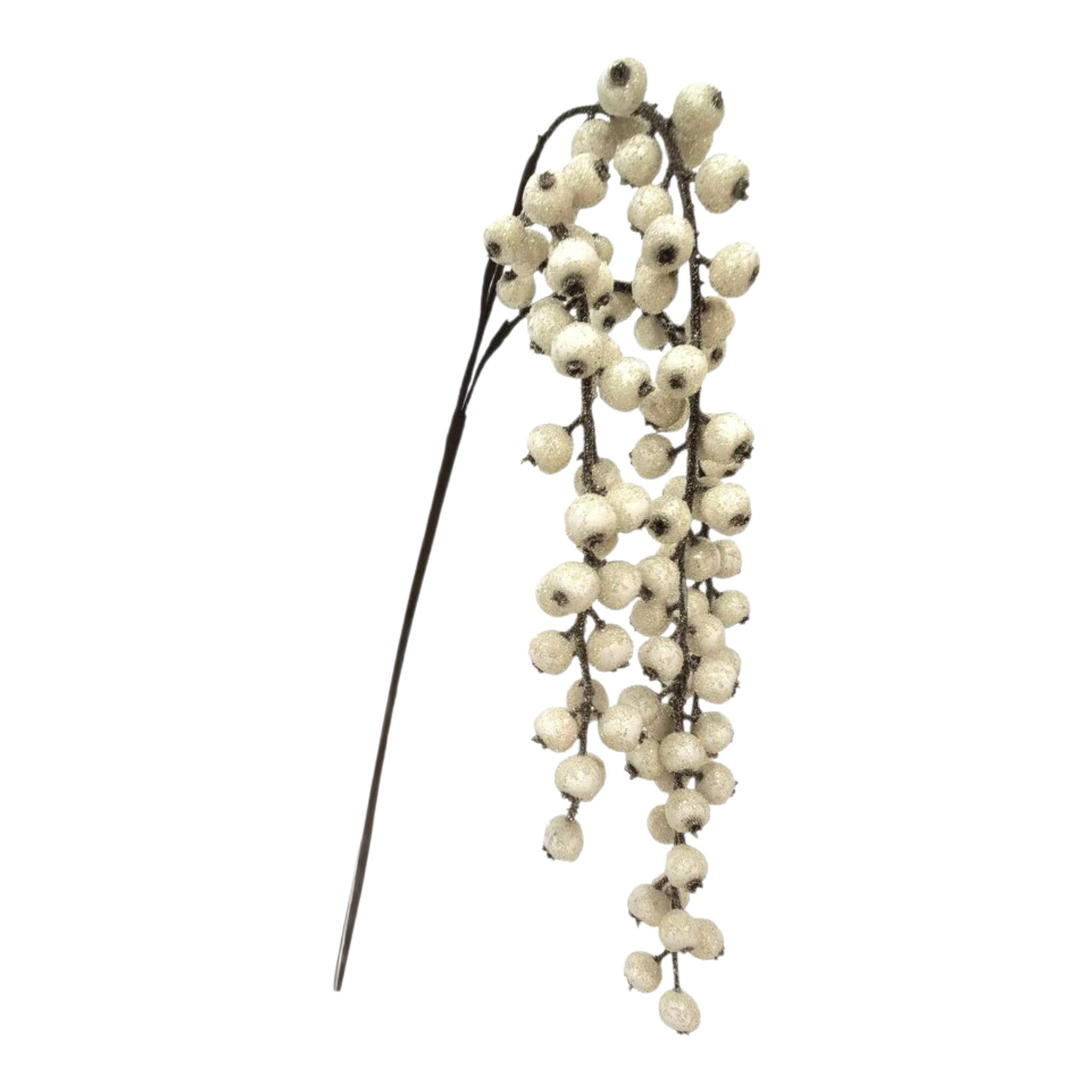 Spray Berry Falling White 40"