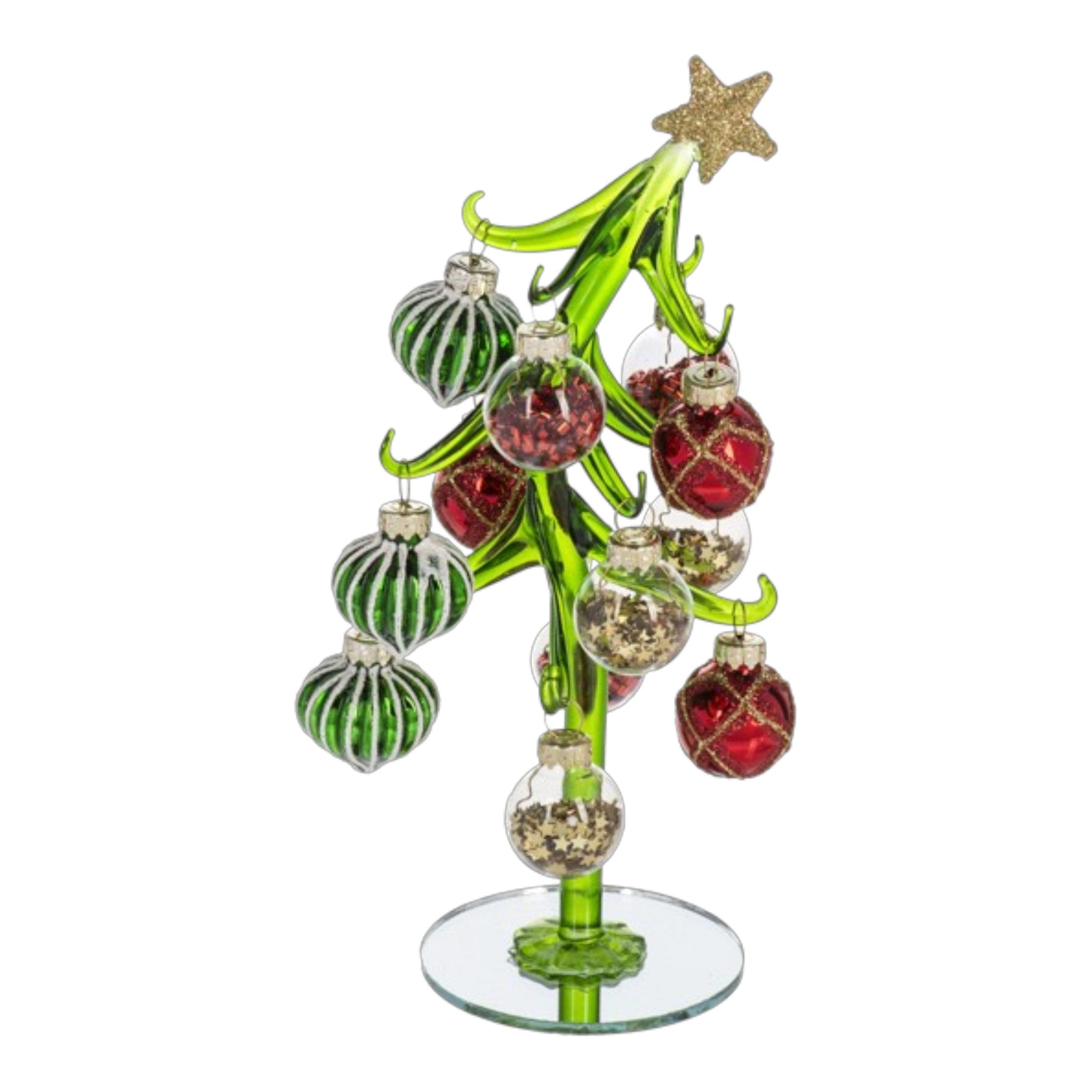 Christmas Tree w/Green Ornaments  8" H.
