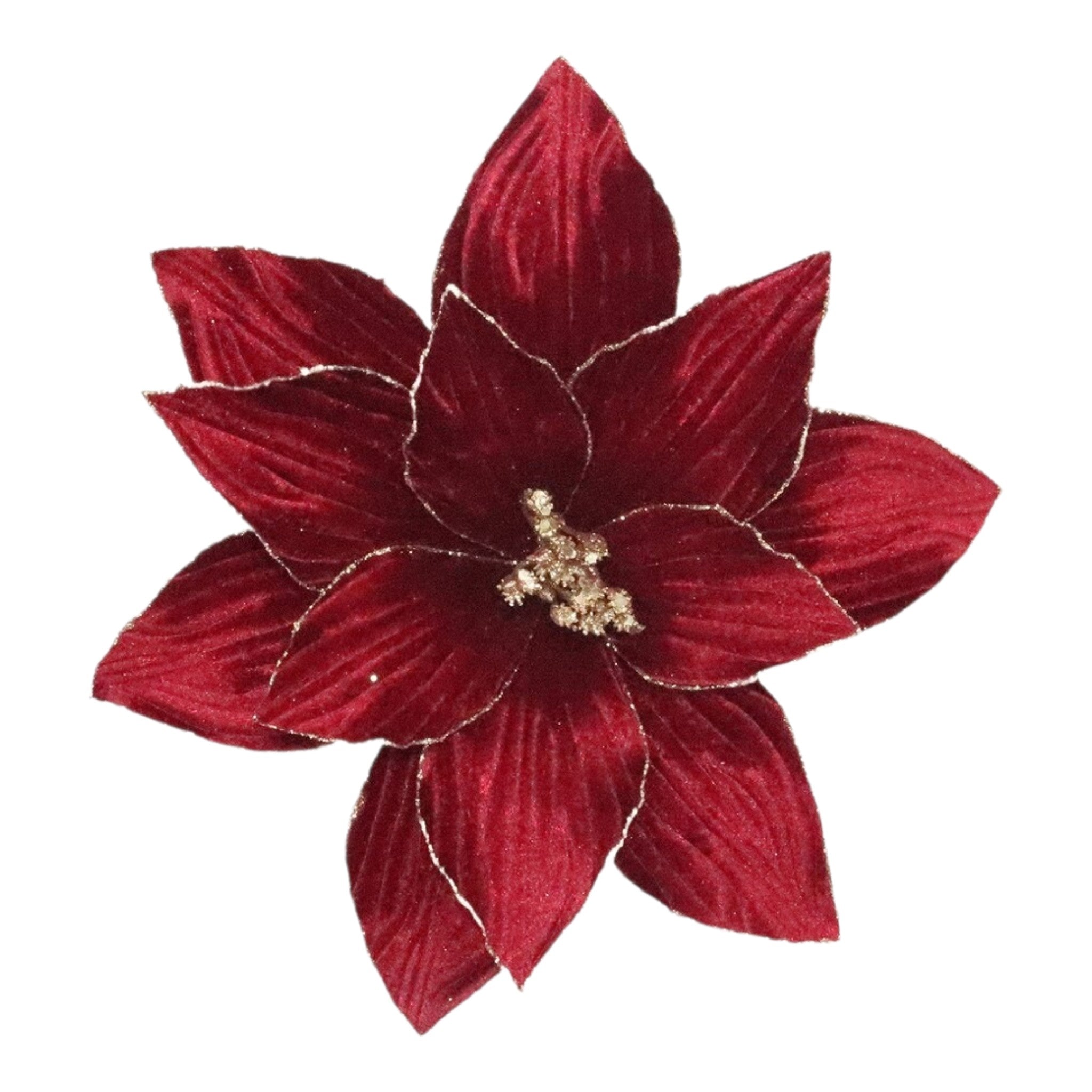 Poinsettia Burgundy Rose Gold 11"