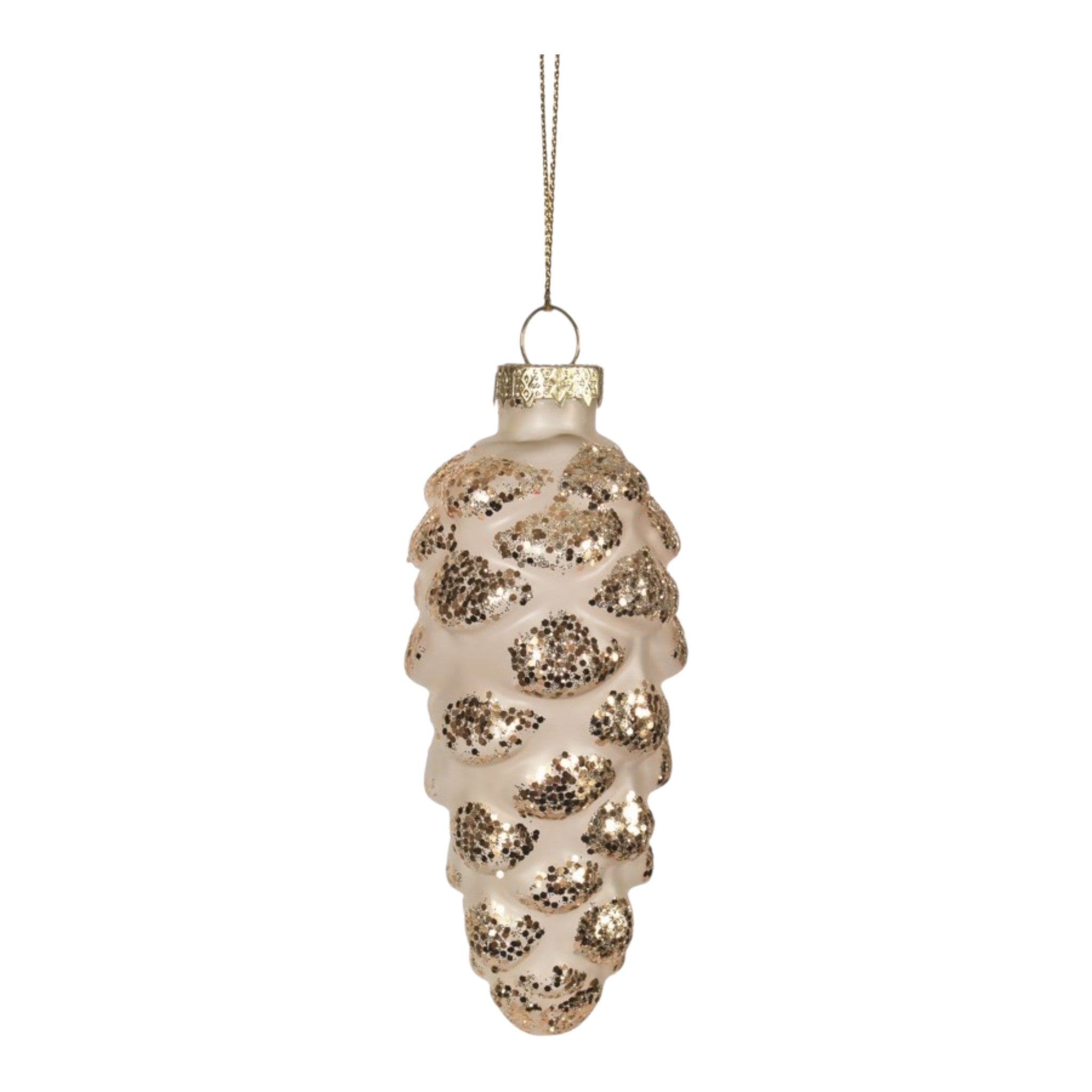 Ornament Frosted Gold Pinecone