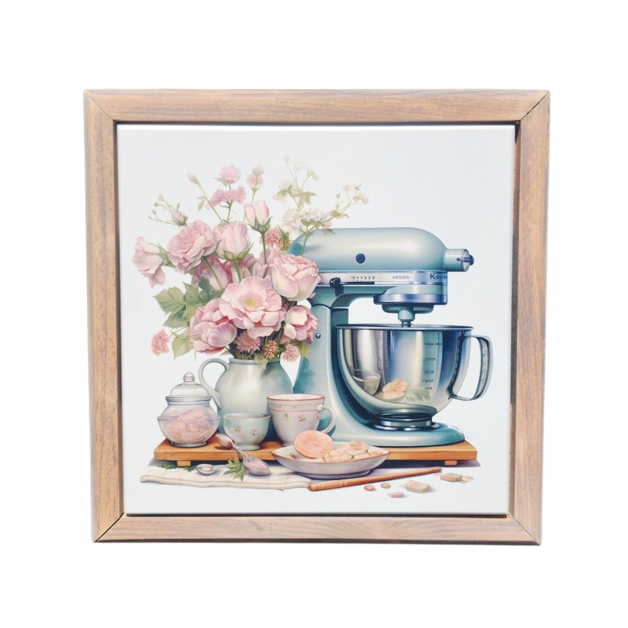 10.5x10.5 Framed Teal Mixer