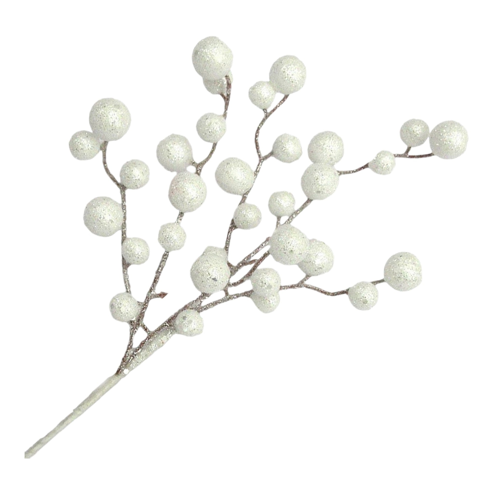 Spray Berry White 15" w/Glitter