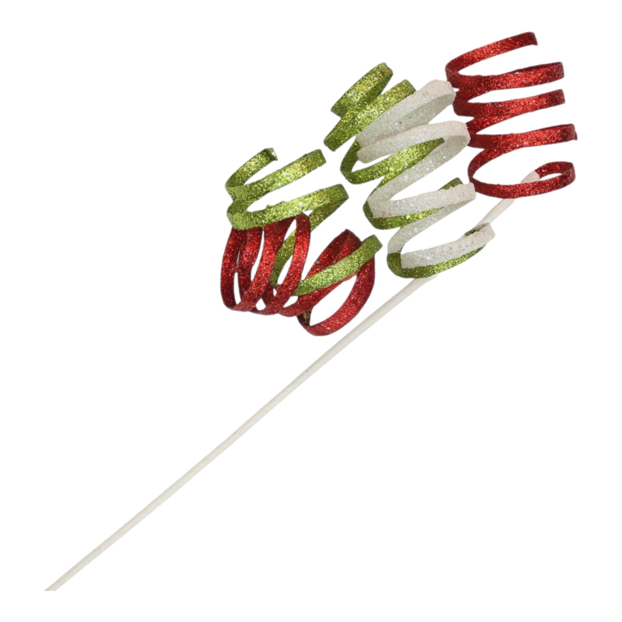 Spray Curly Ribbon Red/Green/White 22"