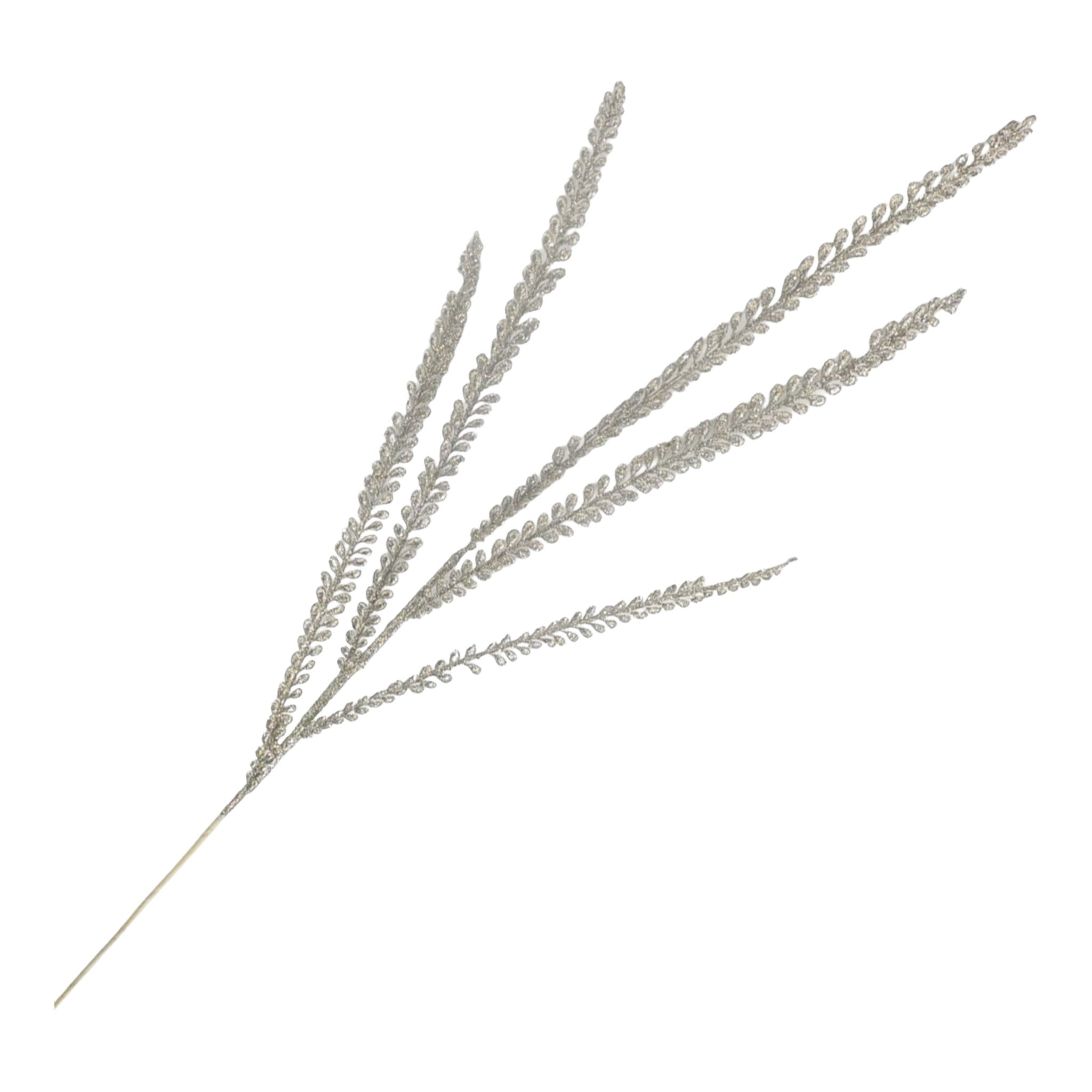 Spray Feather Fern Champagne w/Glitter 41"