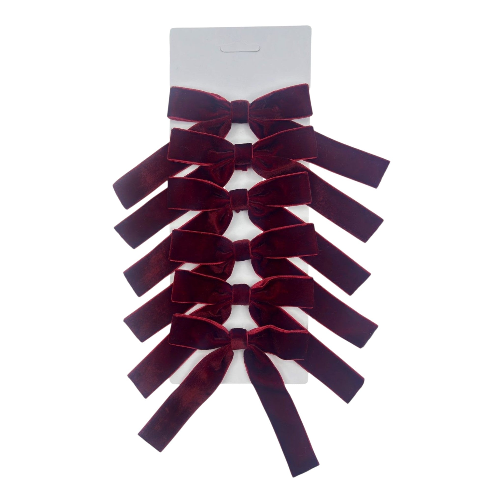 Bow Velvet Burgundy 5"x6.5" - 6 Pack