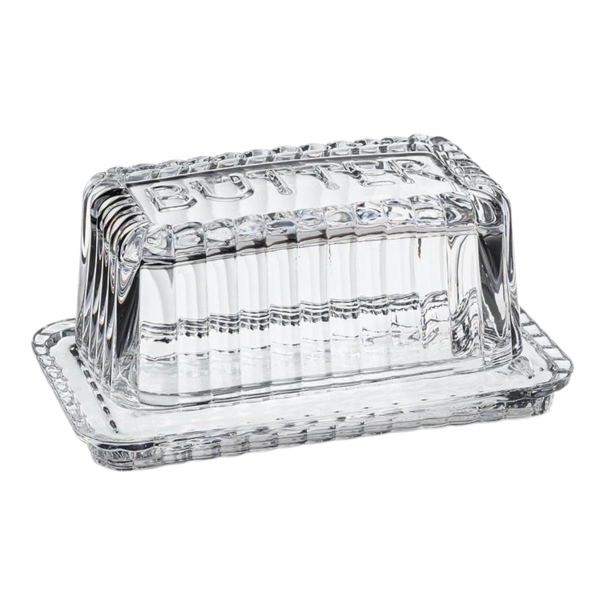 Rectangular Glass Butter Dish 6.5"