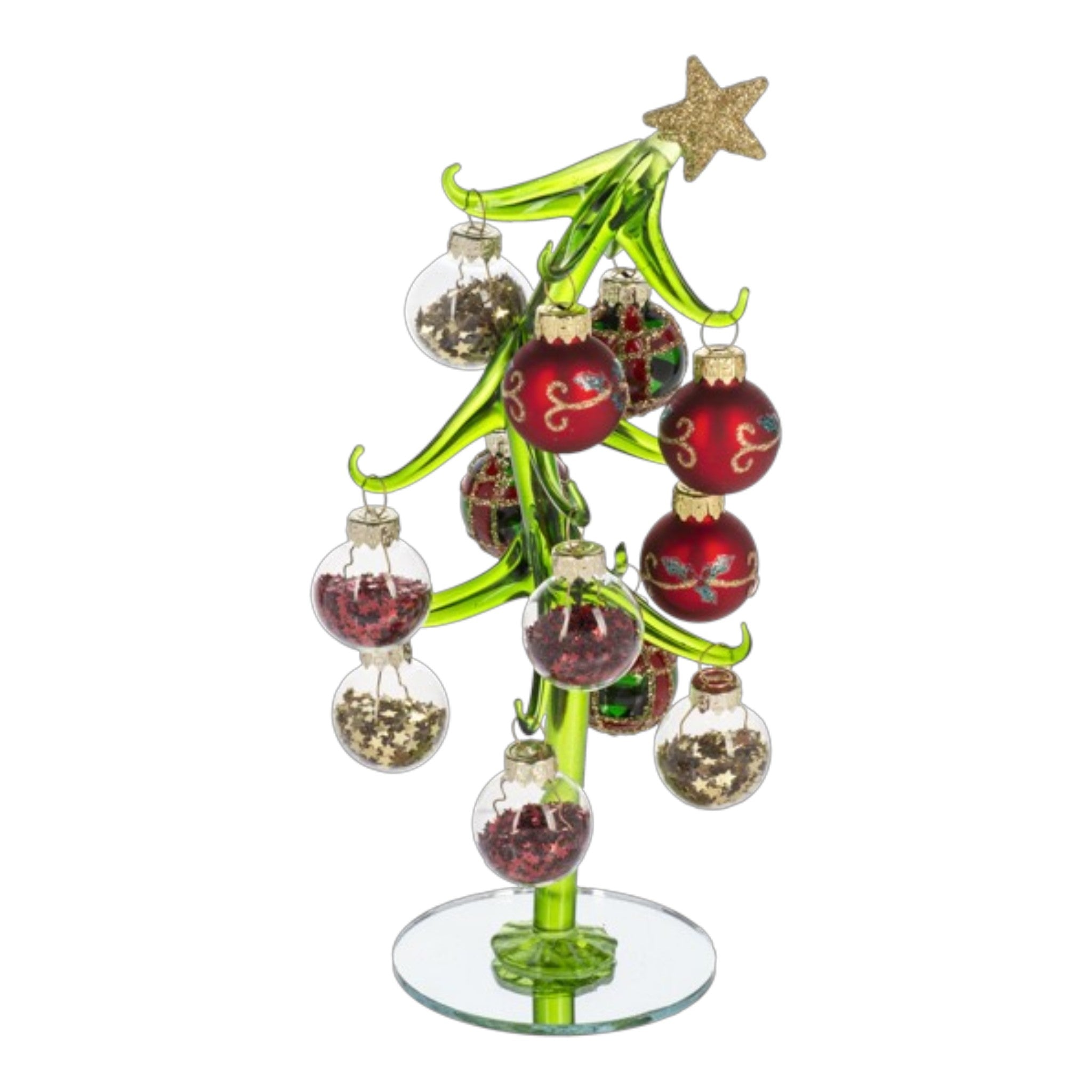 Christmas Tree w/Red Ornaments  8" H.