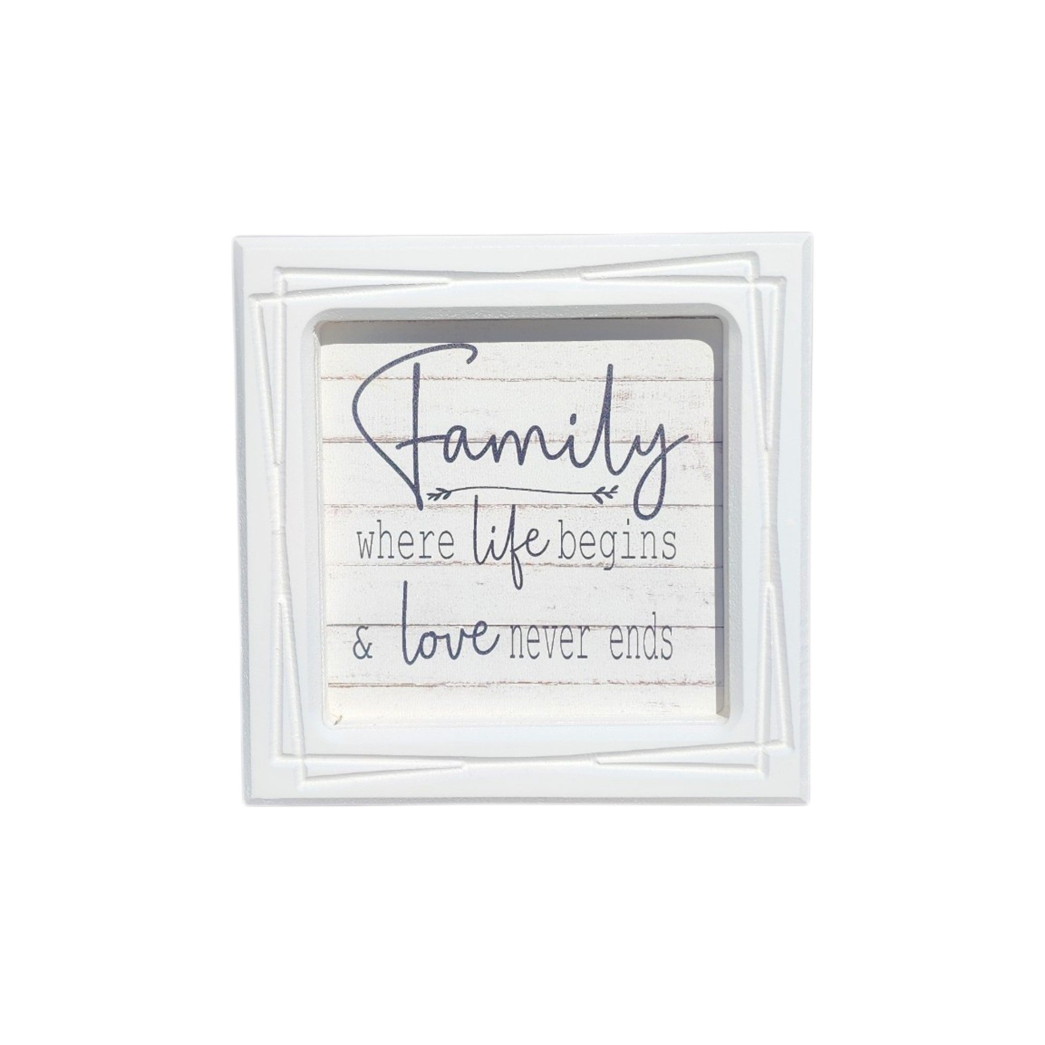 6x6 Framed Family Where Life Begins & Love