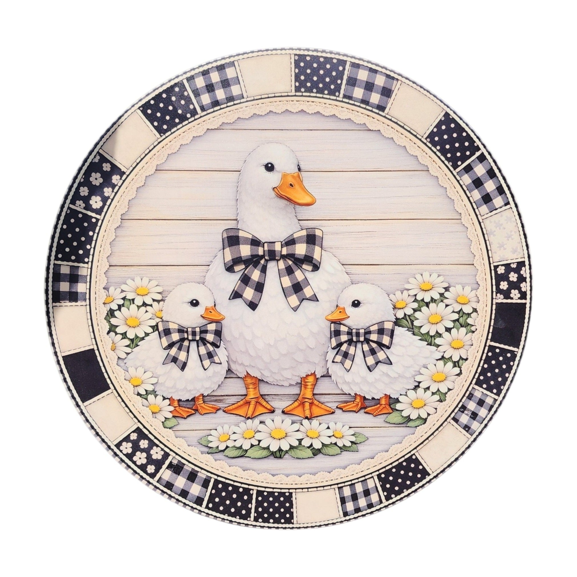 15" Round Sign Mom And Little Ones