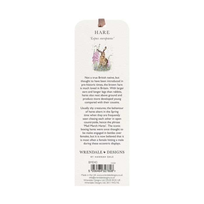 Hare Bookmark- the wild garden