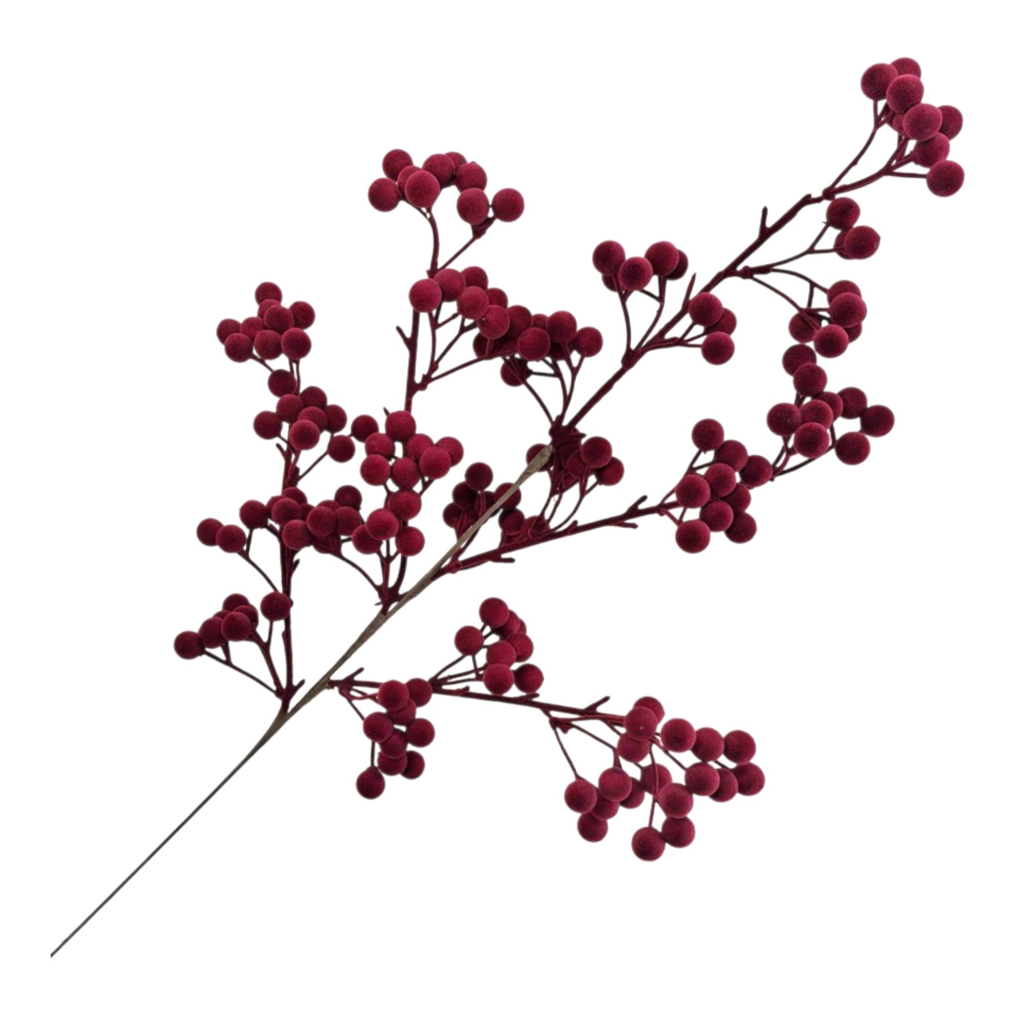 Berry Pick Flocked Burgundy 28"
