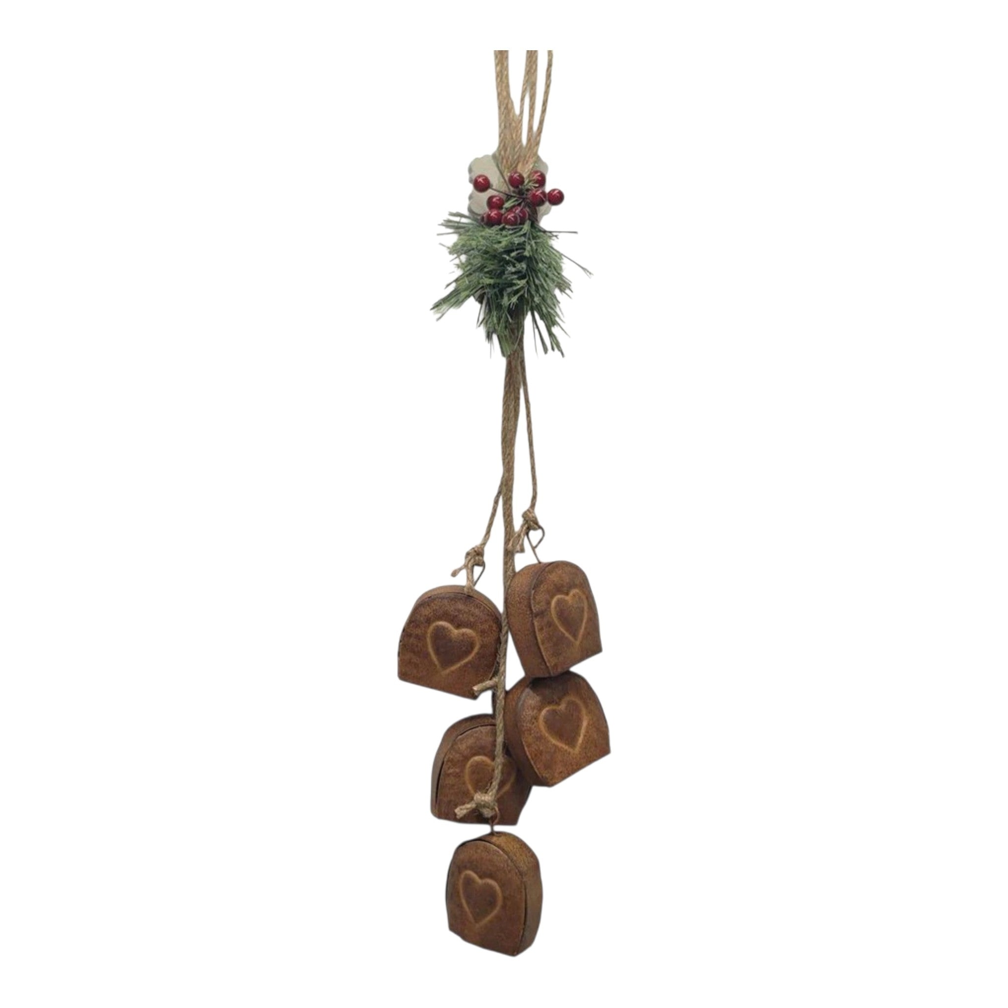 CowBell Metal Heart Accent Jute 16"