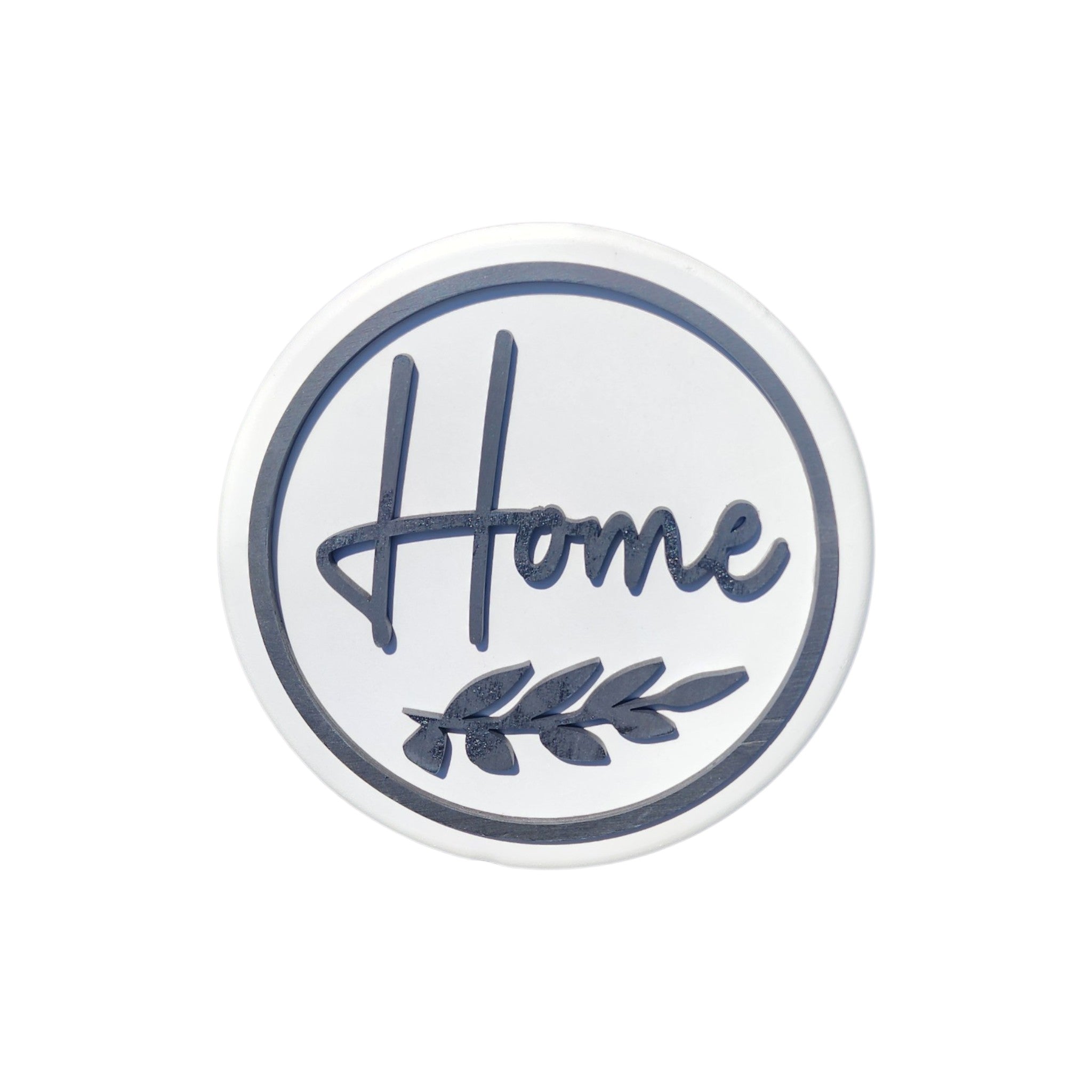 8" Round With Leaf | Home