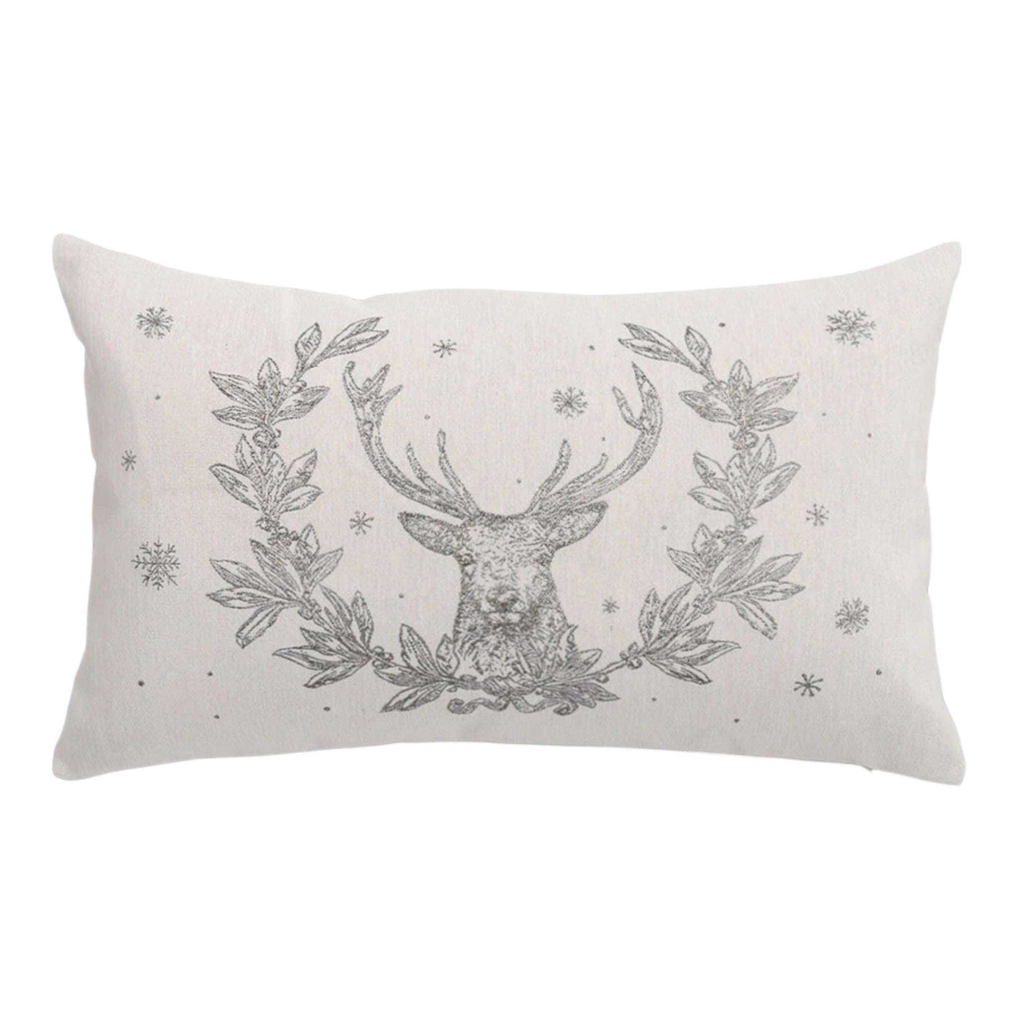 Cushion Deer Jacquard Metallic 20"x12"