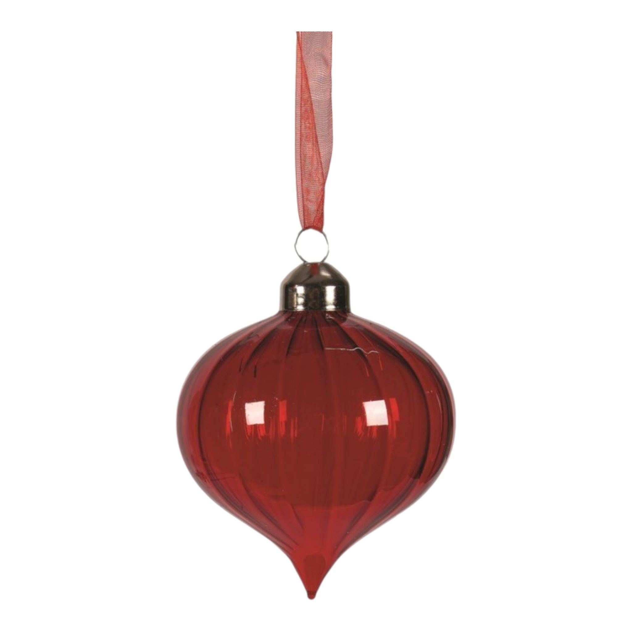 Ornament Clear Red Glass