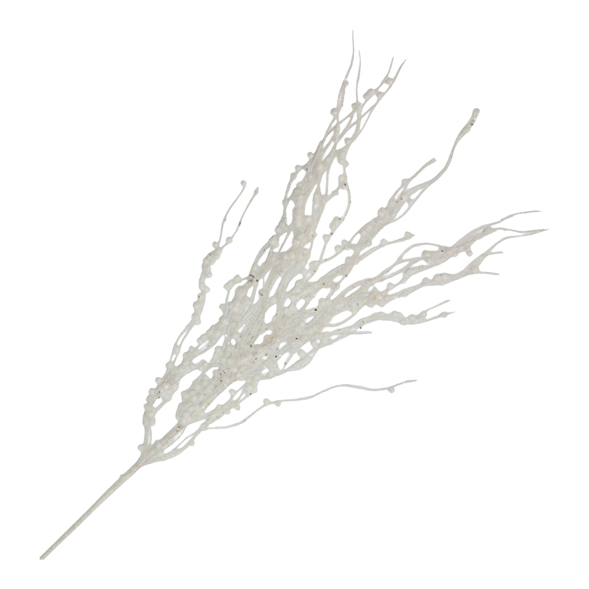 Spray Berry Branch White w/Glitter 34"