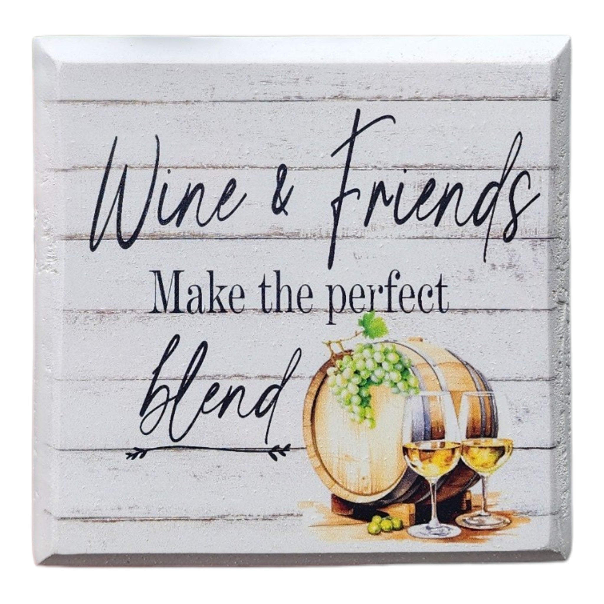 4"x4" Sign Wine and Friends
