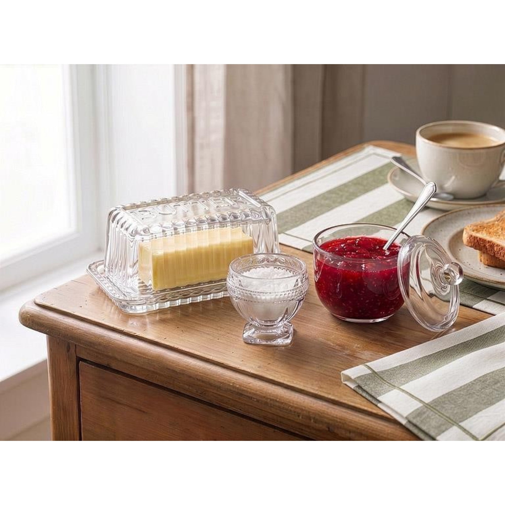 Rectangular Glass Butter Dish 6.5"